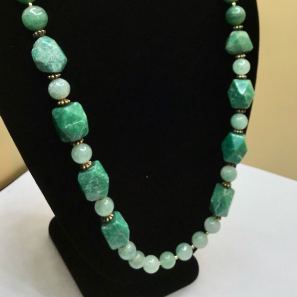 🌺RARE Vintage Amazonite & Aventurine Necklace - Picture 10 of 16
